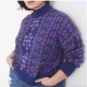 NEW Lane Bryant Sweater Blue Purple Mock Neck 18/20 NWOT